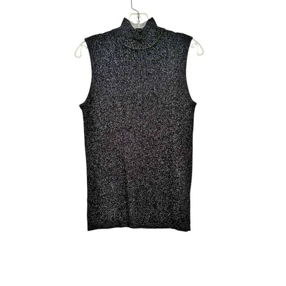 Dana Buchanan Black Metallic Sleeveless Sweater size L NWT - Picture 8 of 8
